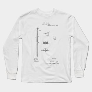 Electric Arc Lamp Vintage Patent Hand Drawing Long Sleeve T-Shirt